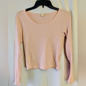 S.O.Rad By A Women's Pink Long Sleeve Ribbed Crop Top Sz. XL